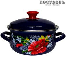 КМК Апрель 61915-103/6-У4 кастрюля с крышкой 2 л, сталь эмалированная, цвет бостон