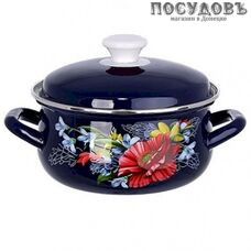 КМК Апрель 61915-143/6-У4 кастрюля с крышкой 4 л, сталь эмалированная, цвет бостон