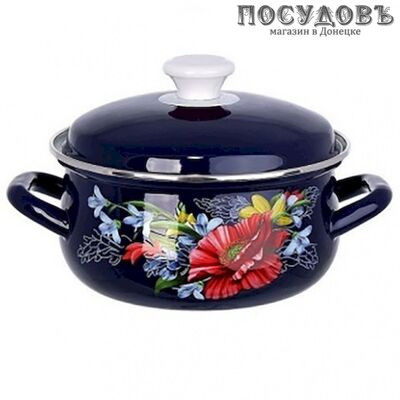 КМК Апрель 61915-143/6-У4 кастрюля с крышкой 4 л, сталь эмалированная, цвет бостон