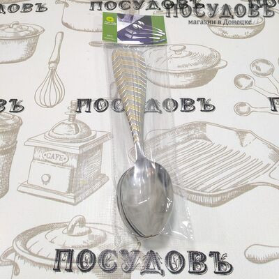КНР Золотой узор Y08A набор столовых ложек 205×44 мм, сталь нержавеющая, в упаковке 6 шт.