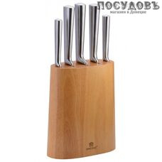 KING Hoff KH-1456 ножи в наборе (5 ножей; подставка), сталь нержавеющая, 6 пр.