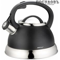 KING Hoff KH-1224 чайник со свистком, 2,2 л, сталь нержавеющая, цвет: черный