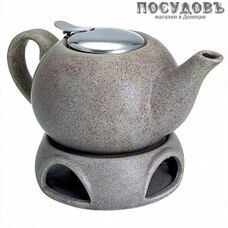 Rosario Ф19-056R чайник заварочный с фильтром и подставкой, керамика, 750 мл, серый