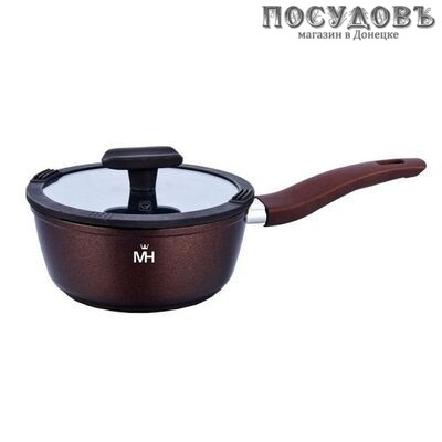 MercuryHaus MC-1713 ковш с крышкой 1,2 л алюминий литой, антипригарное алмазное покрытие