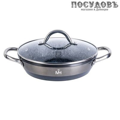MercuryHaus MC-1771 сотейник с крышкой Ø280×68 мм, алюминий литой, мраморное покрытие