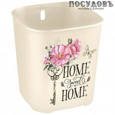 Phibo 4312465 подставка для столовых приборов, 128×128×137 мм, полипропилен, цвет бежевый с рисунком