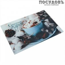 Zeraks Счастья в дом ДВ6-018 доска разделочная, материал стекло закаленное 200×300 мм