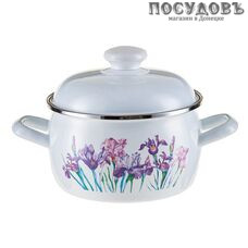 HITT Ирисы С-4213АП2/4ДТ кастрюля с крышкой 3,5 л, сталь эмалированная HITT Ирисы С-4213АП2/4ДТ кастрюля с крышкой 3,5 л, сталь эмалированная