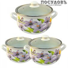 Hascevher Лилия 2010 набор посуды, 3 кастрюли с крышками, сталь эмалированная, 6 пр.