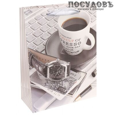 Dream cards Утро успешного человека ПКП-3418 пакет подарочный, 240×180×85 мм, бумага, матовая ламинация