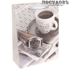 Dream cards Утро успешного человека ПКП-3471 пакет подарочный, 320×260×100 мм, бумага, матовая ламинация