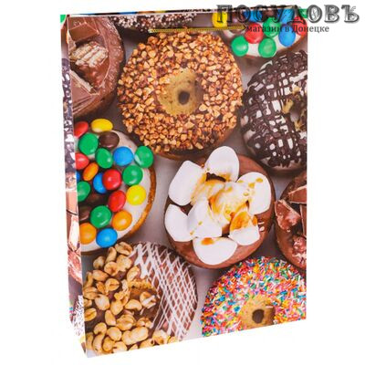 Dream cards Пончики ППД-0116 пакет подарочный, 445×324×102 мм, бумага, глянцевая ламинация