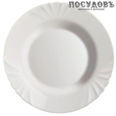 Luminarc Cadix j6691 глубокая тарелка, стекло упрочненное, цвет белый, Ø230 мм, 840 мл, Франция 1 шт.