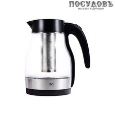 BQ KT2046G электрочайник, 2200 Вт, 1700 мл, стекло термостойкое, внутренняя подсветка, сталь-черный