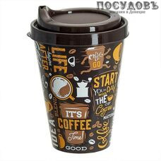Plast Team IZI-GO 221117124/01 стакан высокий с крышкой-поилкой, 420 мл, полипропилен, темно-коричневый