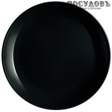 Luminarc Diwali Noire P0867 тарелка обеденная, Ø250 мм, стекло упрочненное, Франция 1 шт.