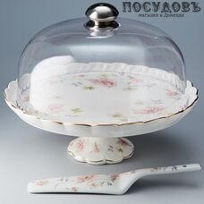 Beatrix Сан-Марино МН001Х блюдо для торта, лопатка, крышка, фарфор, Ø290 мм, в упаковке 3 пр.