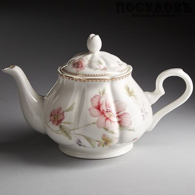 Beatrix МН004R чайник заварочный белый с рисунком Сан-Марино, фарфор, 860 мл