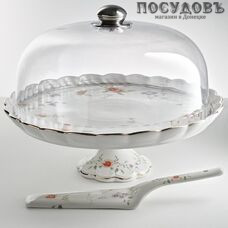 Beatrix Флориана МН013Х тортница с крышкой, фарфор, Ø290 мм, в упаковке 3 пр.