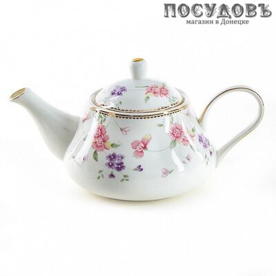 Beatrix МР071R чайник заварочный белый с рисунком Флориана, фарфор, 600 мл