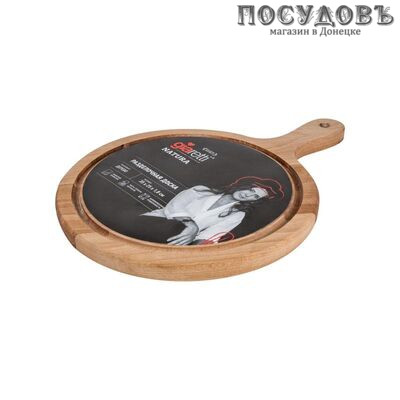 Giaretti Natura GR1062НАТ доска разделочная круглая с ручкой, бук Ø250×350×18 мм