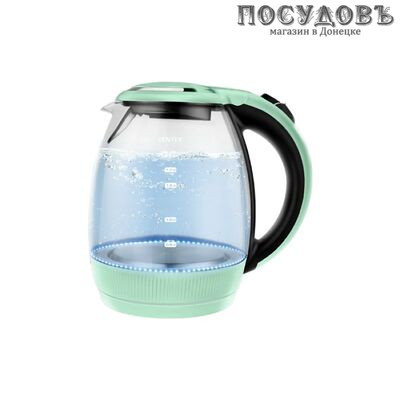 Centek CT-0008 Mint электрочайник, 2200 Вт, 1700 мл, стекло термостойкое, внутренняя подсветка, ментол