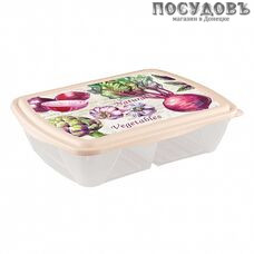 Phibo Рондо 431173707 контейнер двухсекционный с крышкой, полипропилен, 224×175×55 мм, 1250 мл