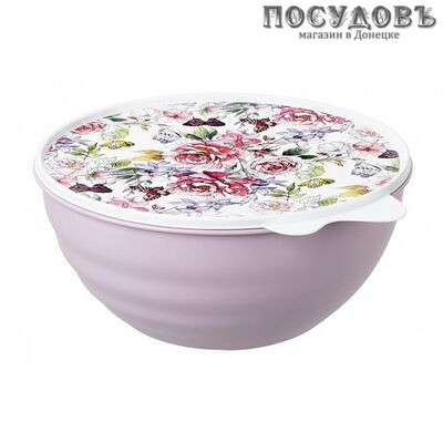 Phibo Wave 433217709 миска с крышкой, полипропилен, 2,8 л, Ø220×100 мм, розовый
