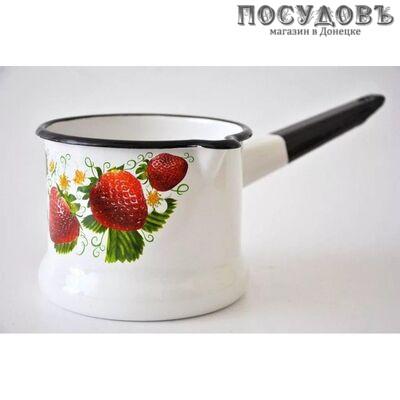 КМК 90204-072/4 Садовая клубника ковш с крышкой 1,0 л, сталь эмалированная, 2 пр.