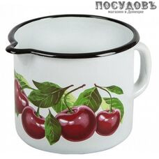 КМК 40104-072/4 Вишневый сад кружка с носиком без крышки 1,0 л, сталь эмалированная, Ø120 мм, 1 шт.