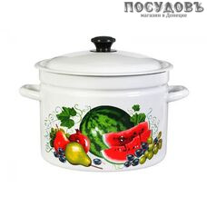 КМК Восточные дары 41804-212/6-У2 кастрюля с крышкой 9,0 л, сталь эмалированная, цвет белый с рисунком