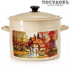 КМК Старая мельница 41804-212/6-У2 кастрюля с крышкой 9,0 л, сталь эмалированная, цвет слоновой кости с рисунком КМК Старая мельница 41804-212/6-У2 кастрюля с крышкой 9,0 л, сталь эмалированная, цвет слоновой кости с рисунком