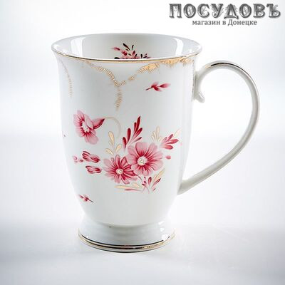 Beatrix Муза МР060L1 кружка подарочная белая с золотым узором, фарфор, 350 мл, в подарочной упаковке 1 шт.