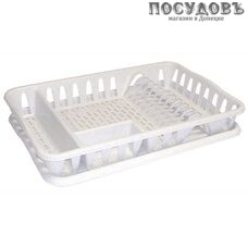 М-пластика М 1169 сушилка для посуды с поддоном, 3 секции, 320×490×80 мм, полипропилен, цвет белый