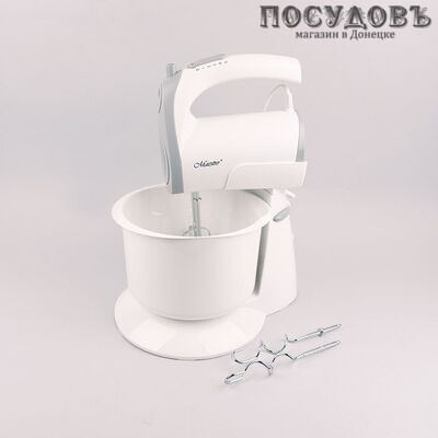 Maestro MR-555 миксер с чашей 2,5 л, 200 Вт, 5 скоростей, цвет белый