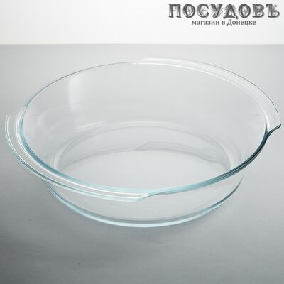 Забава РК-0056 круглая форма для запекания, стекло жаропрочное, 317×288×74 мм, 3700 мл