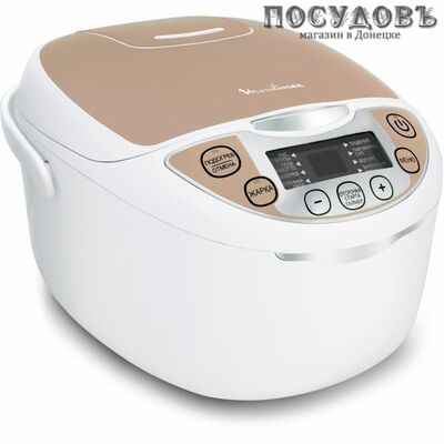 Moulinex MK706A32 мультиварка 750 Вт, 9 программ, чаша 5 л, керамическое покрытие, цвет белый с персиковым