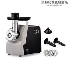 Moulinex ME 542810 мясорубка электрическая 2000 Вт, 2,6 кг/мин, 1 скорость, реверс есть, цвет черный с серым