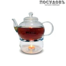 Kelli KL-3093 чайник заварочный с подставкой, стекло жаропрочное, 800 мл