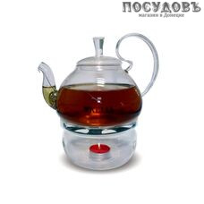 Kelli KL-3096 чайник заварочный с подставкой, стекло жаропрочное, 800 мл