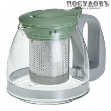 Alpenkok AK-5525/3 чайник заварочный с фильтром, стекло термостойкое, 700 мл, зеленый