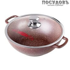 Горница Шоколад Кн2832аш казан с крышкой 4,0 л, Ø280 мм, алюминий литой, мраморное покрытие Pfluon