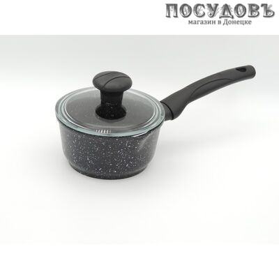 Victoria G09 0,75G Гранит ковш с крышкой 0,75 л, алюминий литой, Ø140 мм, гранитное покрытие, 2 пр.