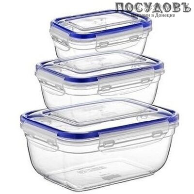 Dunya 30147 контейнеры в наборе с герметичной крышкой, полипропилен, 400, 800, 1400 мл, 3 шт.