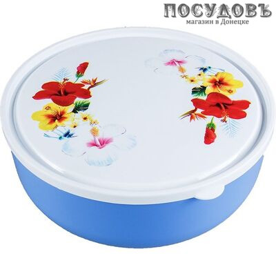 Ар-пласт Фантазия 12007 салатник с крышкой, полипропилен, 3,5 л, Ø250×100 мм, синий