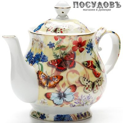 Loraine 24576 чайник заварочный белый с рисунком, керамика, 800 мл