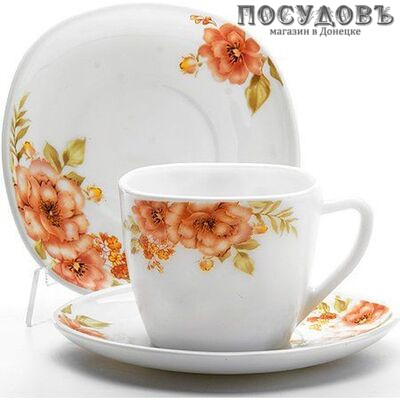Loraine Розовые цветы 24109 чайный сервиз, стеклокерамика, в упаковке 12 пр.