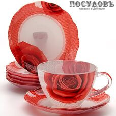 Loraine 24122 набор чайный, стекло термостойкое, в упаковке 12 пр.