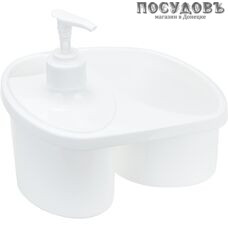 М-пластика М 1149 подставка для моющих средств с дозатором, 180×125×160 мм, полипропилен, цвет белый