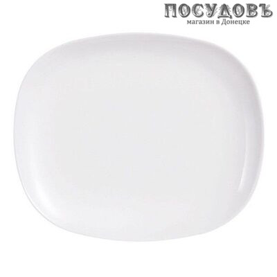Luminarc Sweet Line J0587 тарелка обеденная, стекло упрочненное, цвет белый, 280×230 мм, Франция 1 шт.